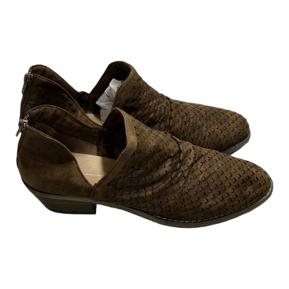 Report Suede Perforated Ankle Booties Womens 11 Brown - Picture 5 of 9